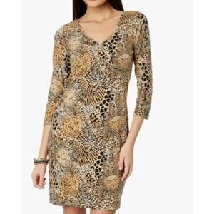 Lilly Pulitzer Tessa Print Dress Rattan Walk on the Wild Side V Neck Sz S Cotton